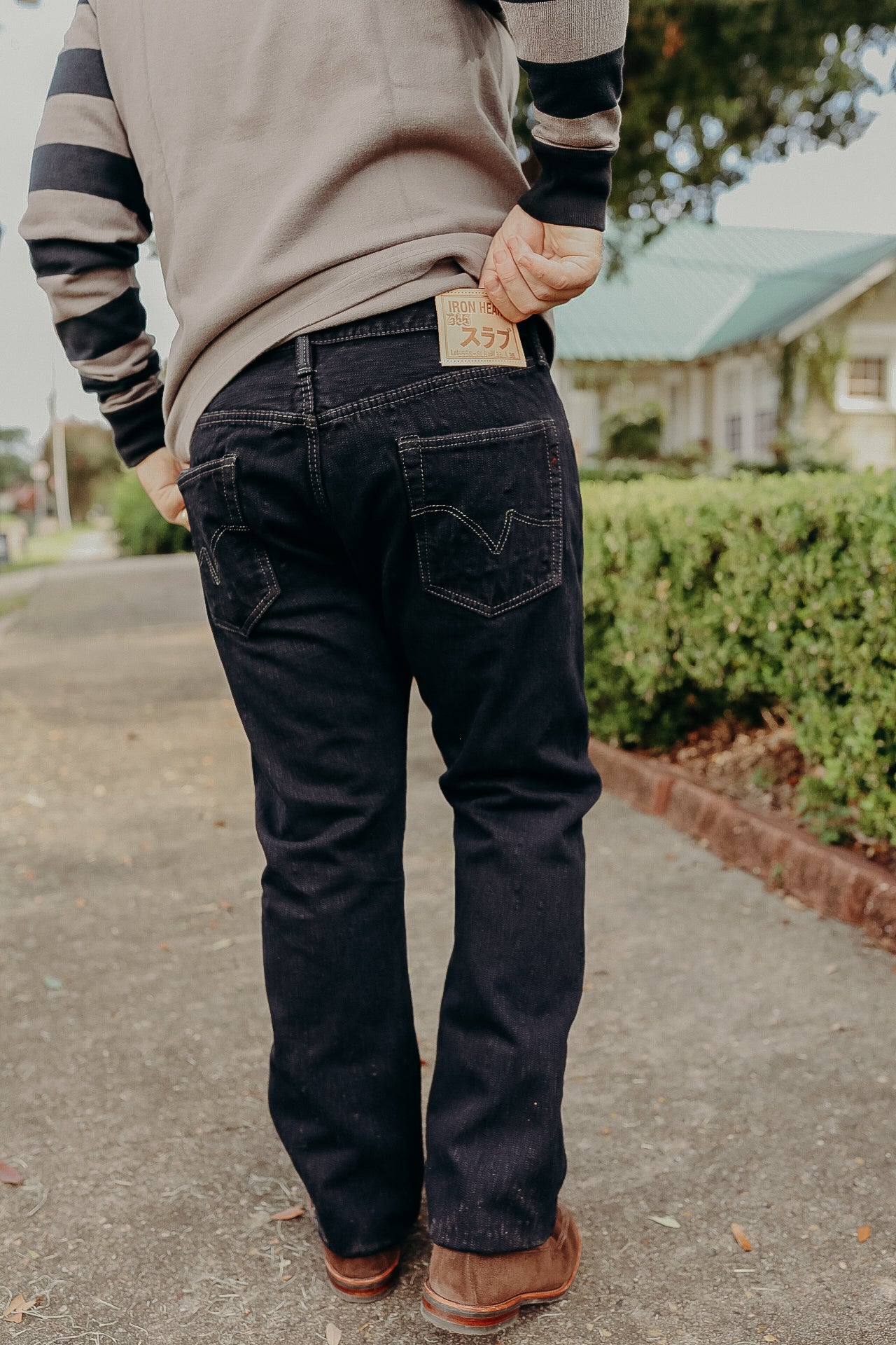 16oz Slubby Selvedge Denim Super Slim Cut Jeans - Indigo Overdyed Black IH-555S-SLBod