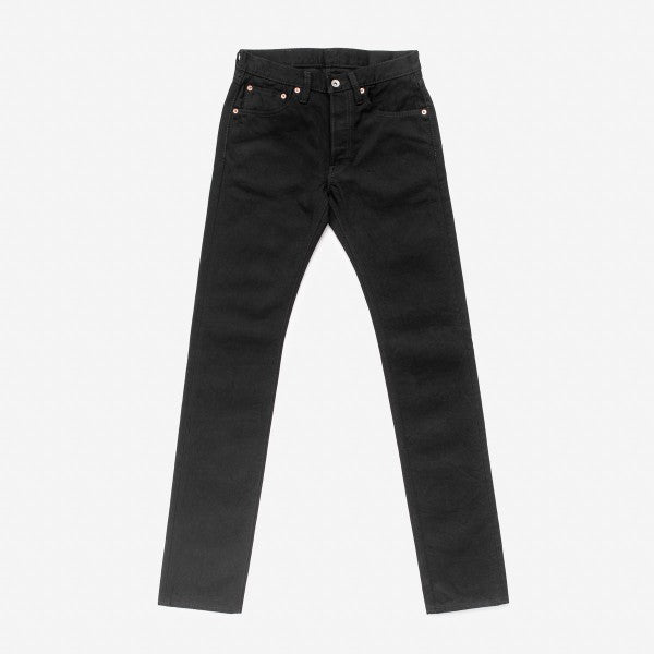 14oz Selvedge Denim Slim Tapered Cut Jeans - Black/Black IH-777S-142bb