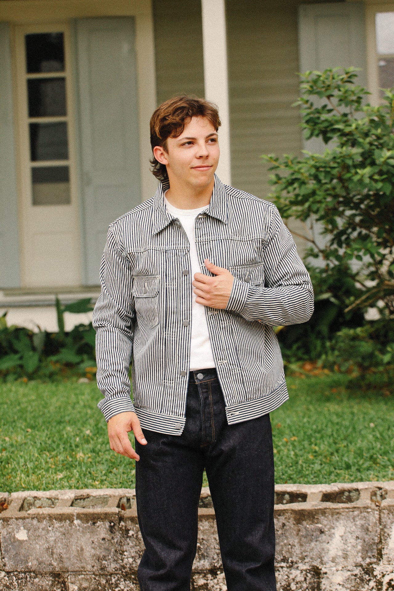 CAL O LINE ★美品★ HICKORY STRIPE JACKET Walk The Line In Cal O Line's Stripe Engineers Jacket