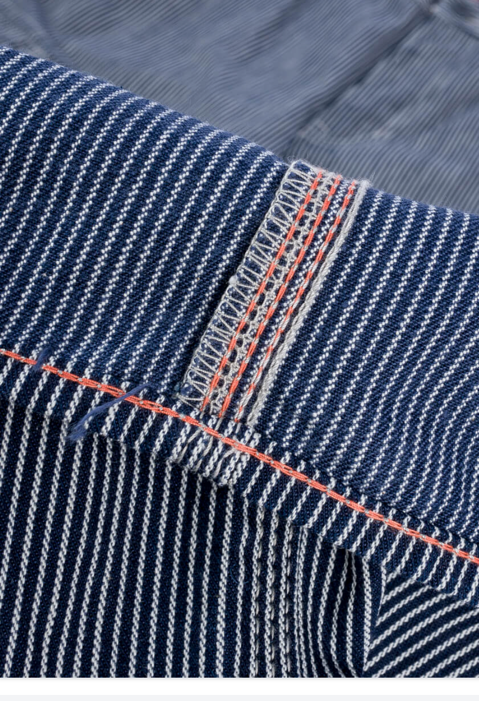 10.5oz Narrow Stripe Hickory Cargo Pants - Indigo IH-739-IND