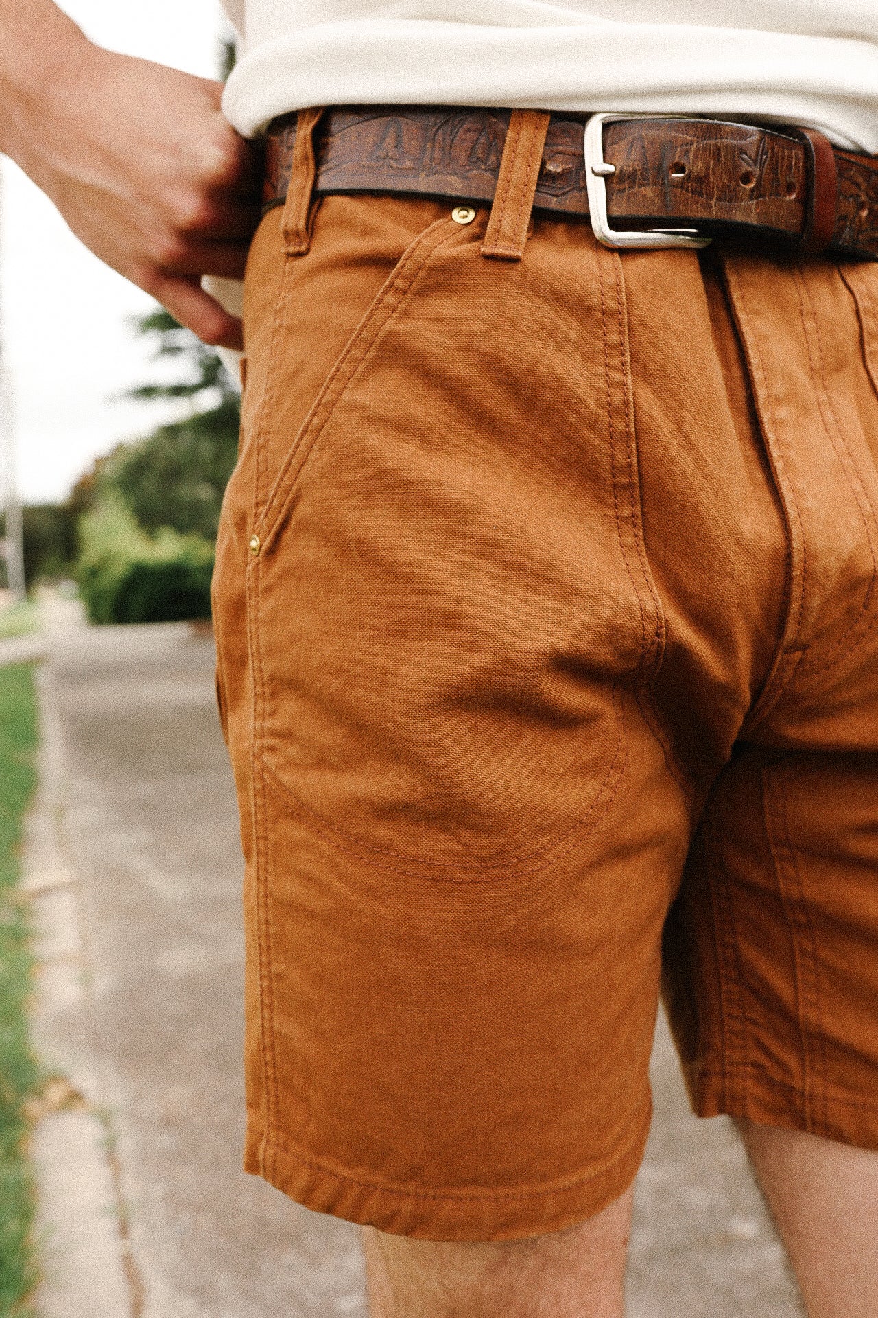 10oz Double Front Duck Shorts - Brown IH-742-BRN