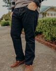 16oz Slubby Selvedge Denim Super Slim Cut Jeans - Indigo Overdyed Black IH-555S-SLBod