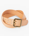 OGL Double Prong Garrison Buckle Leather Belt - Natural