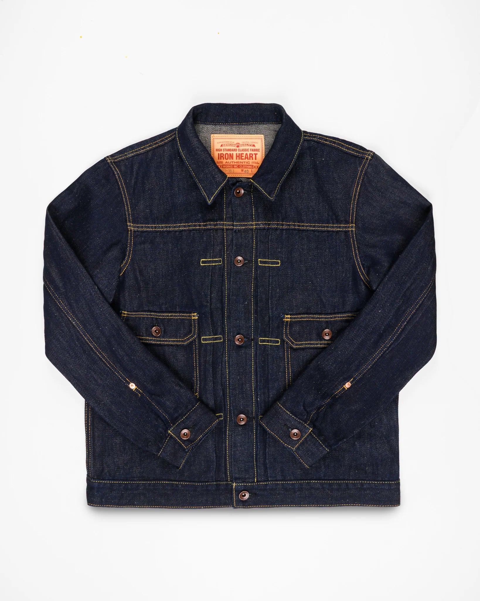IHJ-163-IND Iron Heart 14oz Cotton/Linen Denim Type II Jacket