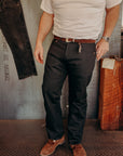 CLINT SLIM STRAIGHT FIT - MEDIUM RISE BLACK GUNPOWDER 14OZ DENIM