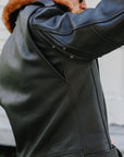 Sumi Dyed Double Riders Jacket- Saddle Dyed Horsehide Black (SHR-58)
