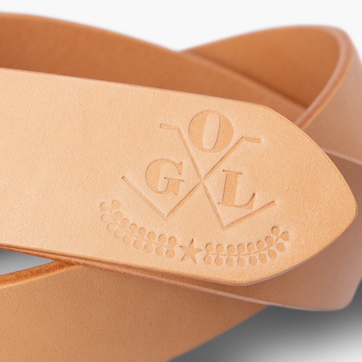 OGL Single Prong Garrison Buckle Leather Belt - Natural