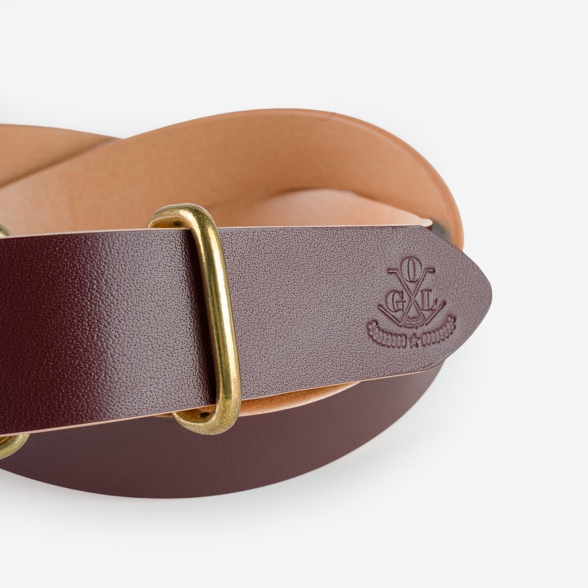 7268 Women\'s Solid Brass Roller Buckle Genuine Full Grain Leather Belt OGL Single Prong Brass Roller Buckle Leather Belt - Hand  main image 3