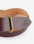 OGL Single Prong Brass Roller Buckle Leather Belt - Hand Dyed Brown