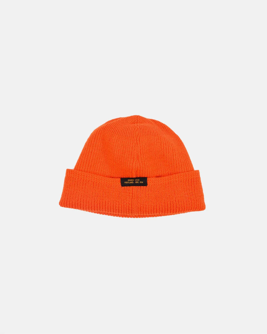 Wool Knit Watch Cap in Safe Orange