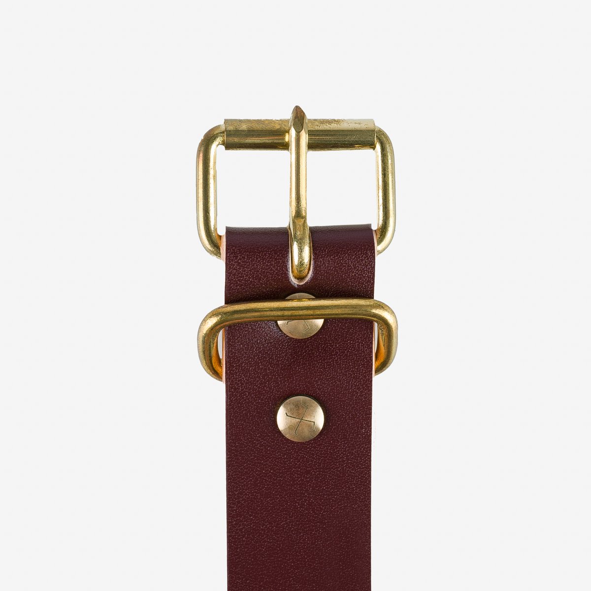 OGL Single Prong Brass Roller Buckle Leather Belt - Hand 