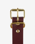 OGL Single Prong Brass Roller Buckle Leather Belt - Hand Dyed Brown