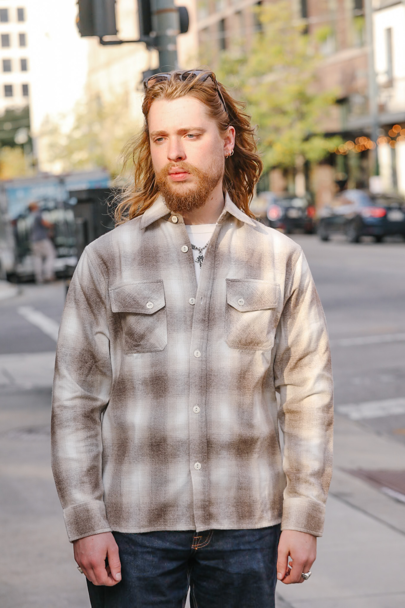 3sixteen Crosscut Flannel - Sand Ombre Plaid – Iron Shop Provisions