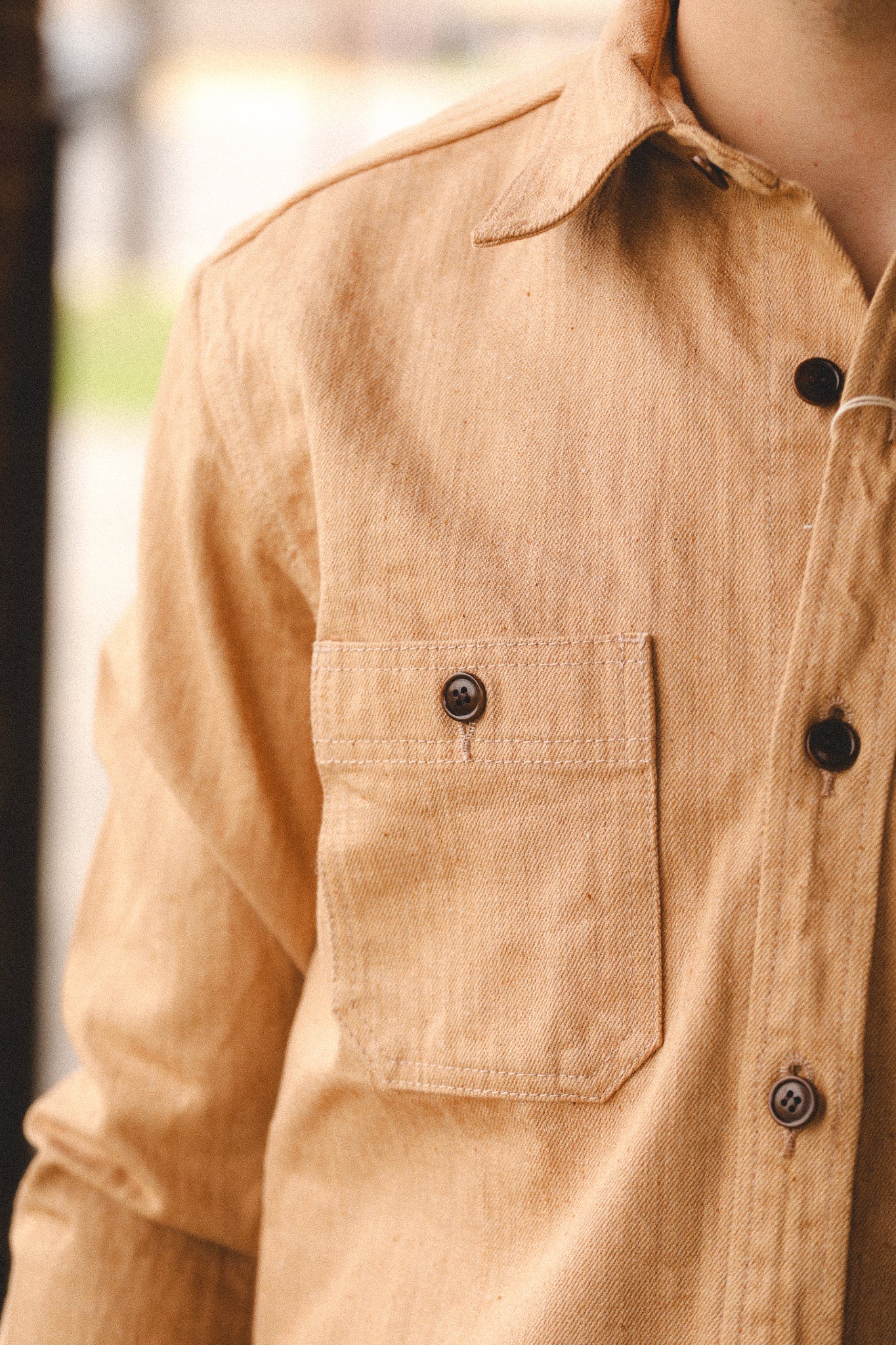 5740 Studio D'Artisan Fox Cotton Work Shirt- Brown – Iron Shop