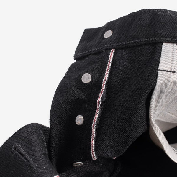 14oz Selvedge Denim Slim Tapered Cut Jeans - Black/Black IH-777S-142bb