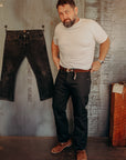 CLINT SLIM STRAIGHT FIT - MEDIUM RISE BLACK GUNPOWDER 14OZ DENIM
