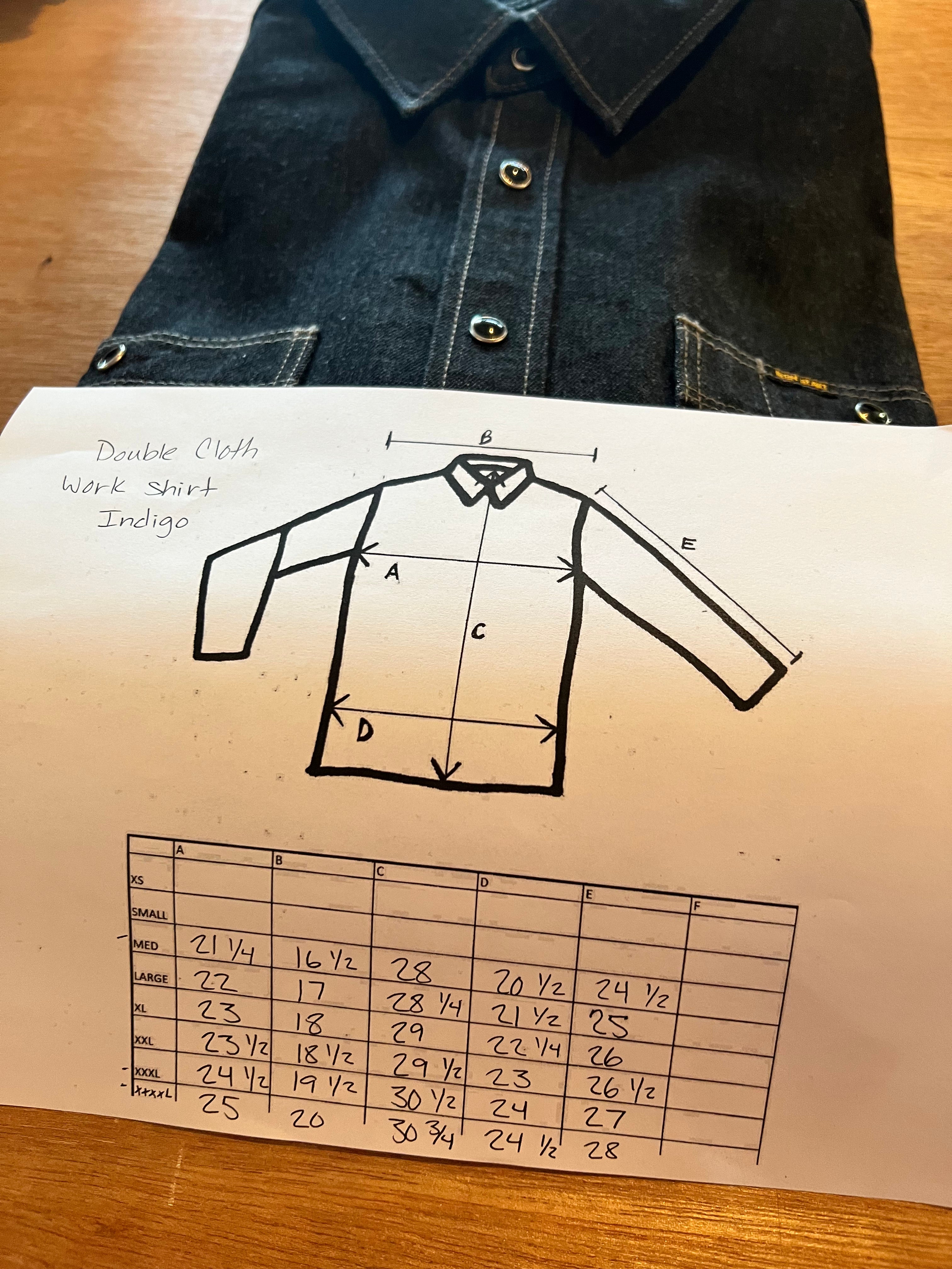 12oz Selvedge Denim Work Shirt With Snaps - Indigo IHSH-326