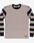 11oz Cotton Knit Long-Sleeved Sweater - Grey Body with Stripes IHTB-12-GRY