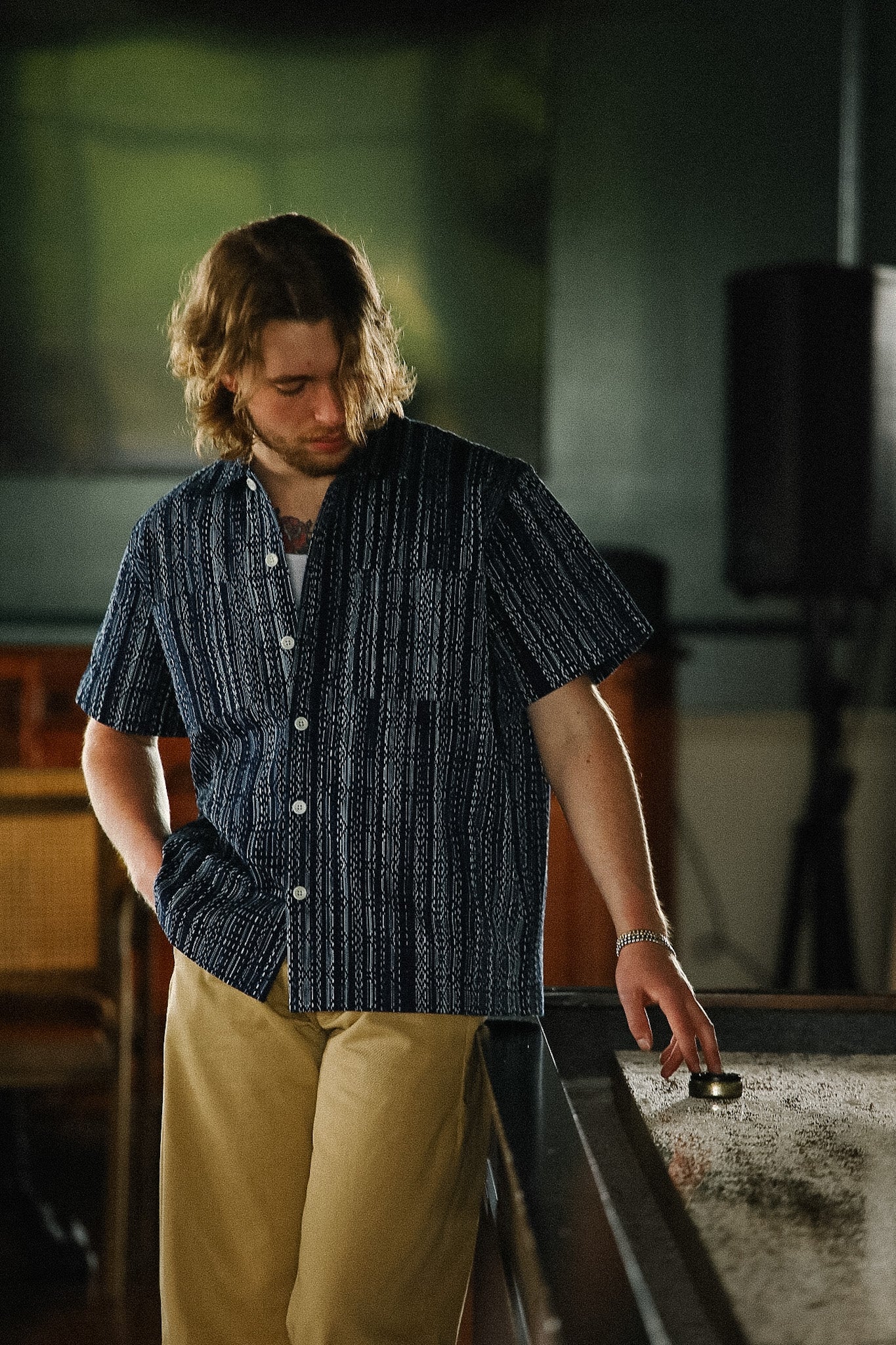 ANM Panama Shirt- Indigo Kasuri Sashiko – Iron Shop Provisions