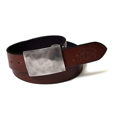 Studio D’artisan FLAT BUCKLE LEATHER BELT-Brown (B-83)