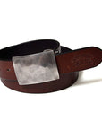 Studio D’artisan FLAT BUCKLE LEATHER BELT-Brown (B-83)