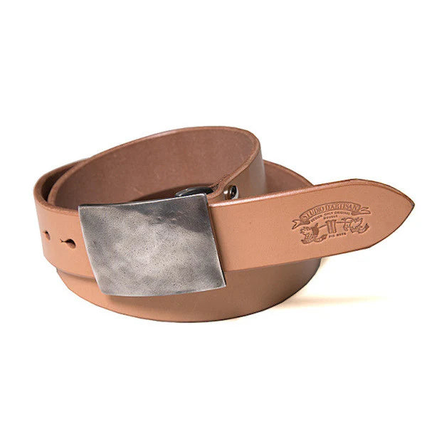 Studio D’artisan FLAT BUCKLE LEATHER BELT-Natural (B-83)