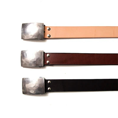 Studio D’artisan FLAT BUCKLE LEATHER BELT-Black (B-83)