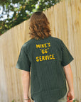 Coke Stripe Embroidered Short Sleeve Work Shirt- Green (SC39528)