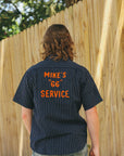 Coke Stripe Embroidered Short Sleeve Work Shirt- Navy (SC39528)