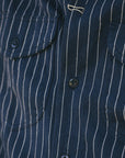 Coke Stripe Embroidered Short Sleeve Work Shirt- Navy (SC39528)