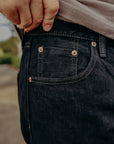 16oz Slubby Selvedge Denim Super Slim Cut Jeans - Indigo Overdyed Black IH-555S-SLBod