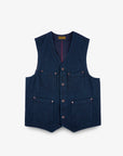 14oz Sashiko Dobby Cloth / Duck Work Vest - Indigo IHV-50-IND