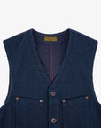 14oz Sashiko Dobby Cloth / Duck Work Vest - Indigo IHV-50-IND