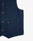 14oz Sashiko Dobby Cloth / Duck Work Vest - Indigo IHV-50-IND