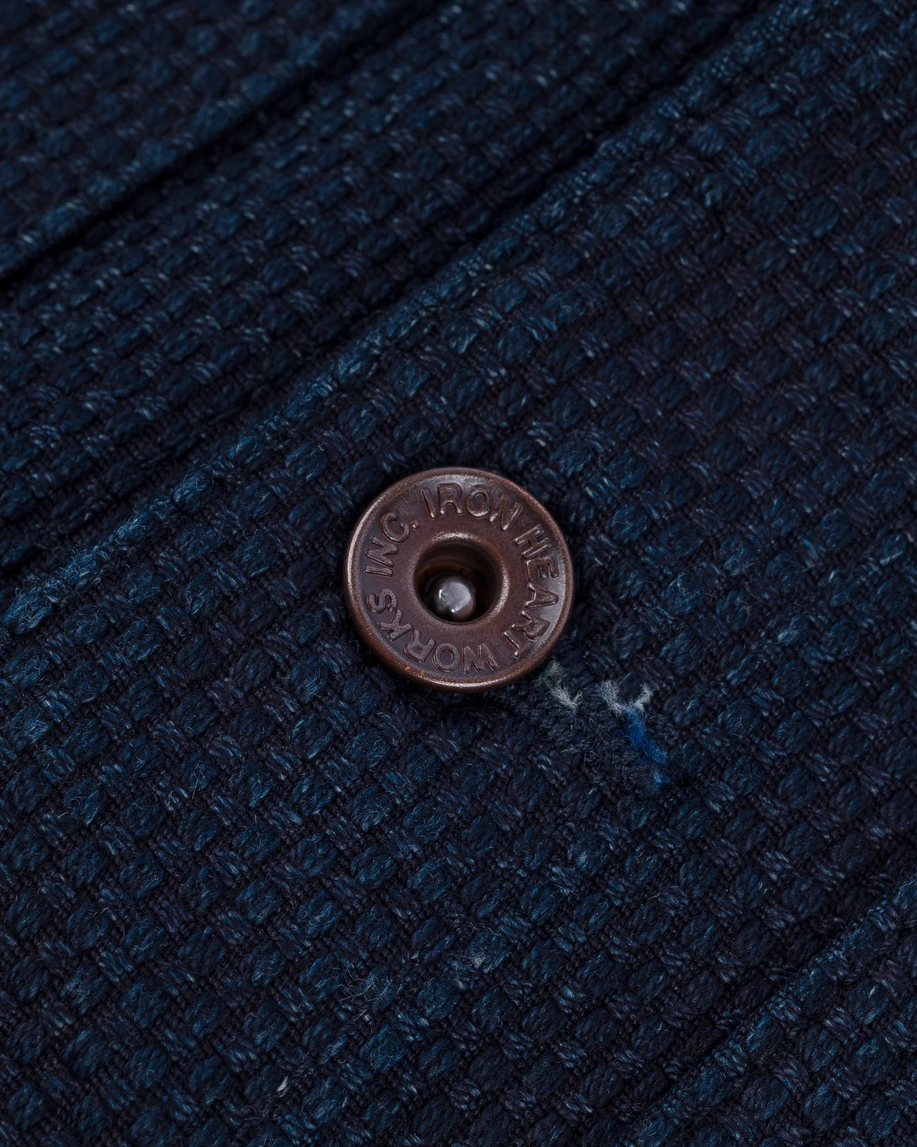 14oz Sashiko Dobby Cloth / Duck Work Vest - Indigo IHV-50-IND