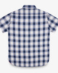 5oz Selvedge Short Sleeved Madras Check Work Shirt - Blue IHSH-419-BLU