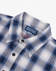 5oz Selvedge Short Sleeved Madras Check Work Shirt - Blue IHSH-419-BLU