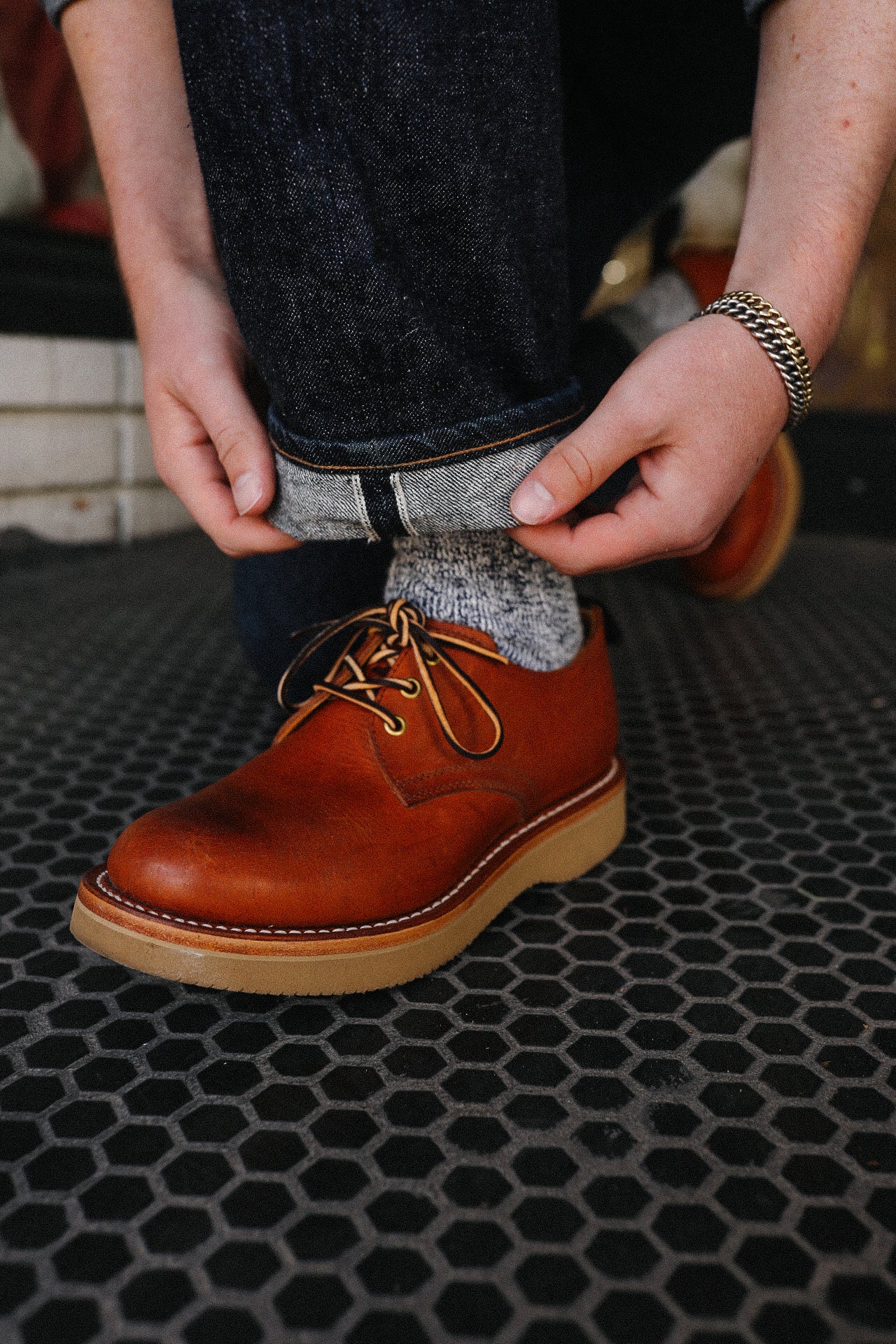 Derby Shoe- Oil Scratch Brown