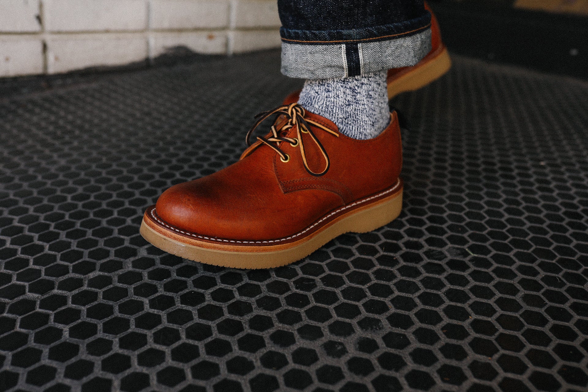 Derby Shoe- Oil Scratch Brown