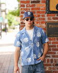 Duke Kahanamoku Indigo Cotton Hawaiian Shirt- Duke's Pineapple Blue (DK39045)