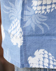 Duke Kahanamoku Indigo Cotton Hawaiian Shirt- Duke's Pineapple Blue (DK39045)