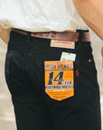 14oz Selvedge Denim Straight Cut Jeans 634S - Black/Black IH-634S-142bb