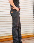 Wyatt- Black Uneven Broken Twill