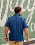 Vacation Shirt-Indigo Microcheck