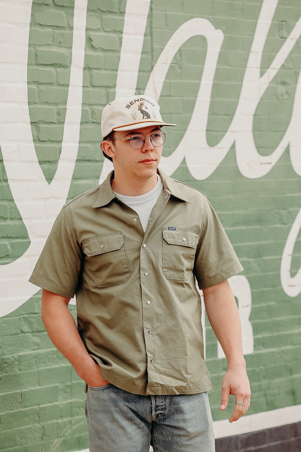 8oz Ripstop Short Sleeved Mechanic Shirt - Green IHSH-415-GRN
