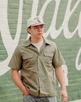 8oz Ripstop Short Sleeved Mechanic Shirt - Green IHSH-415-GRN