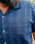 Vacation Shirt-Indigo Microcheck