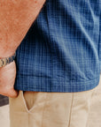 Vacation Shirt-Indigo Microcheck