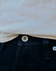 888-SBG 21oz Selvedge Denim Medium/High Rise Tapered Cut Jeans - Superblack (Fades To Grey)