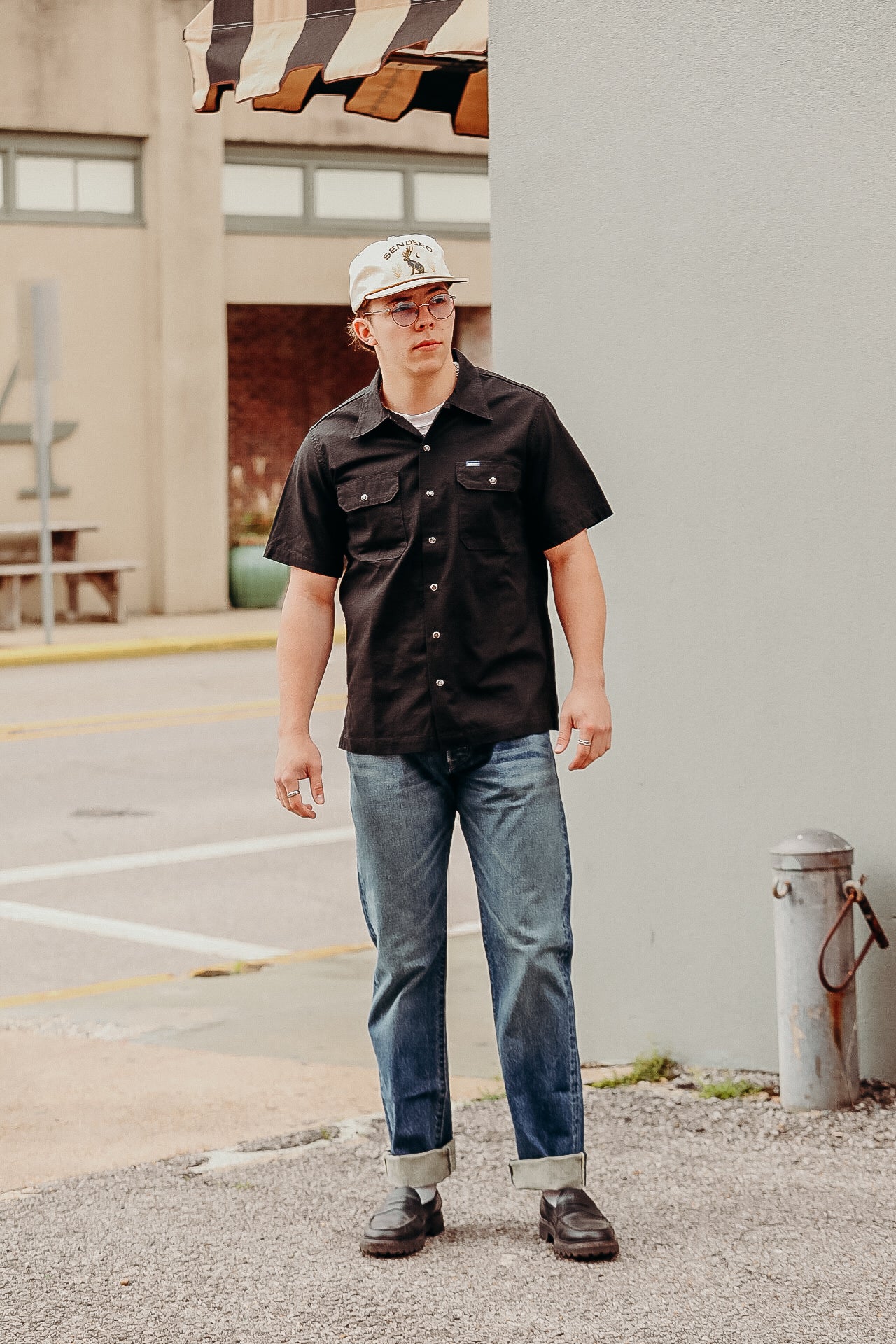 8oz Ripstop Short Sleeved Mechanic Shirt - Black IHSH-415-BLK